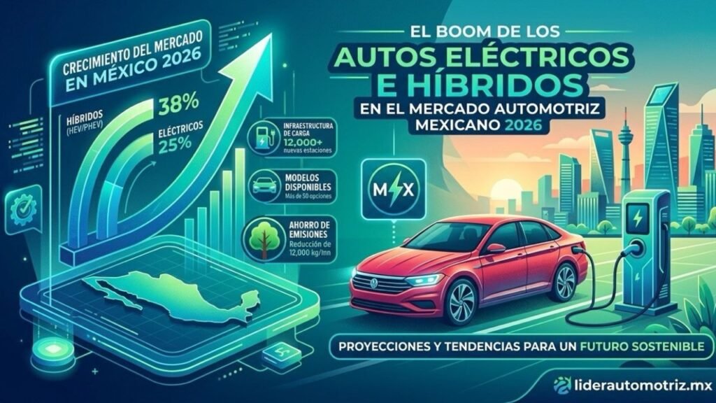 Híbridos y eléctricos alcanzan 11.6 por ciento mercado automotriz mexicano 2026