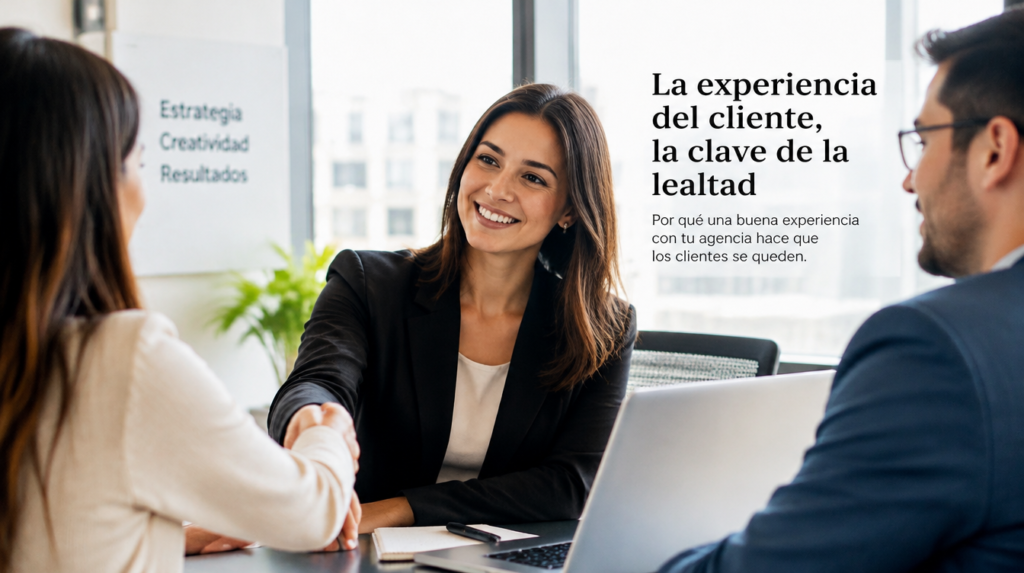 Asesor de servicio atiende a un cliente en una agencia, ejemplo de experiencia del cliente que define la lealtad